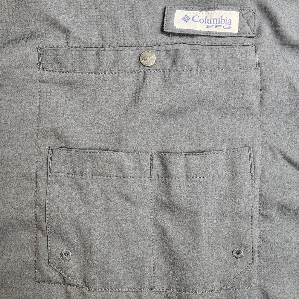 Columbia PFG Bahama Shirt Mens 5XT Tall Black Short Sleeve Vented Omni Shade - Picture 3 of 14